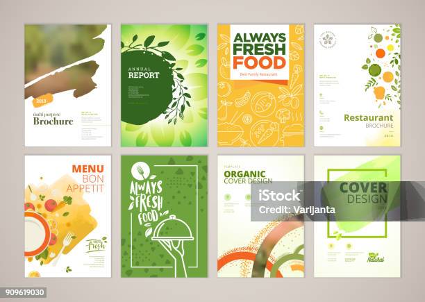 Set Of Restaurant Menu Brochure Flyer Design Templates In A4 Size Stock Illustration - Download Image Now