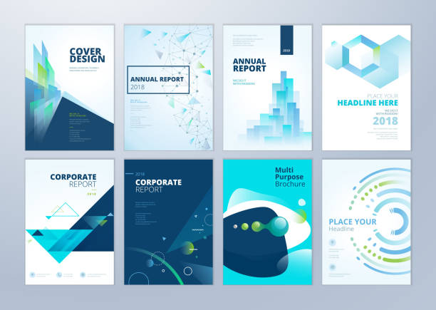 ilustrações de stock, clip art, desenhos animados e ícones de set of brochure, annual report, flyer design templates in a4 size - branding strategy plan business