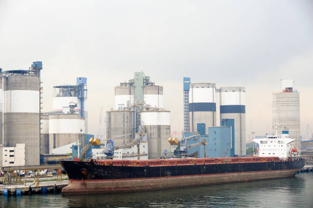 istock Large Cargo Vessel in Singapore Harbour 909622118