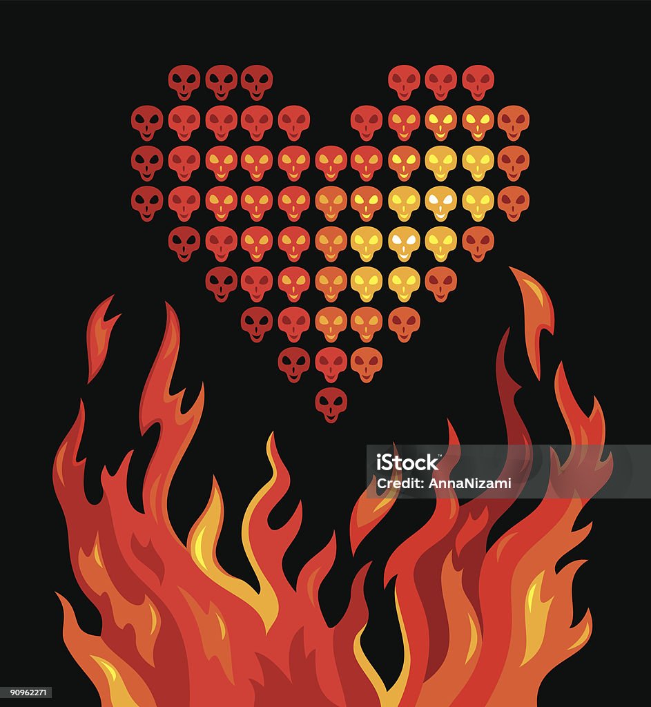 Burning heart.  Abstract stock vector