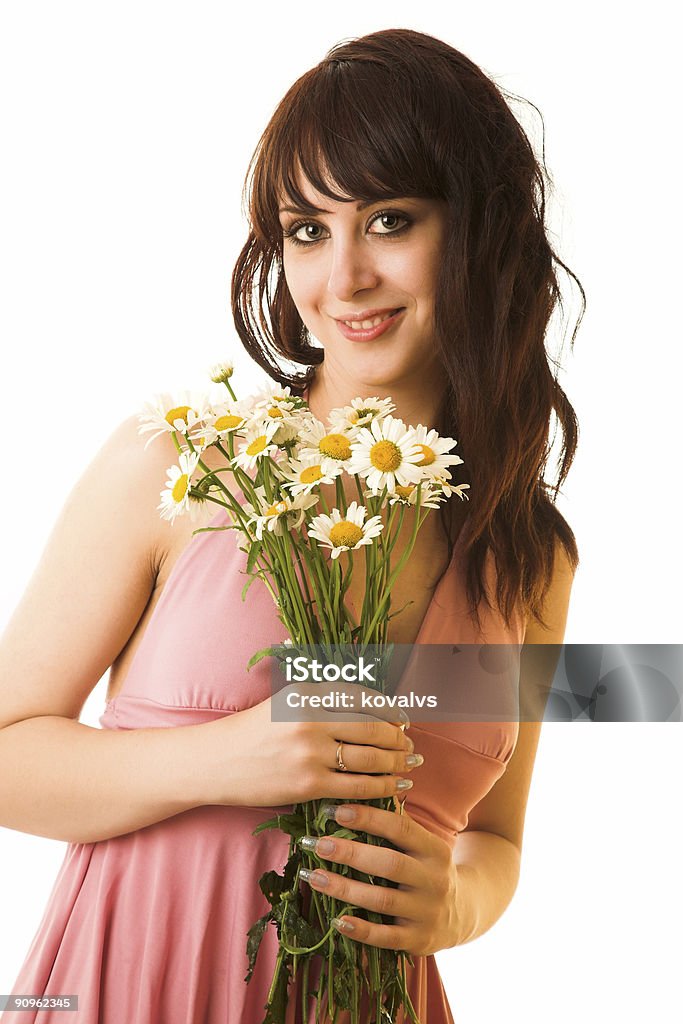 Mädchen mit Blumen - Lizenzfrei Attraktive Frau Stock-Foto