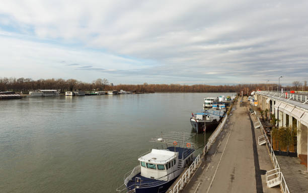 istock landscape on river Sava and Danube 909626052
