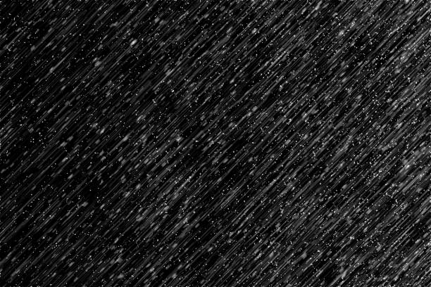 abbildung starkregen auf schwarzem hintergrund für die effektebene - regen stock-fotos und bilder