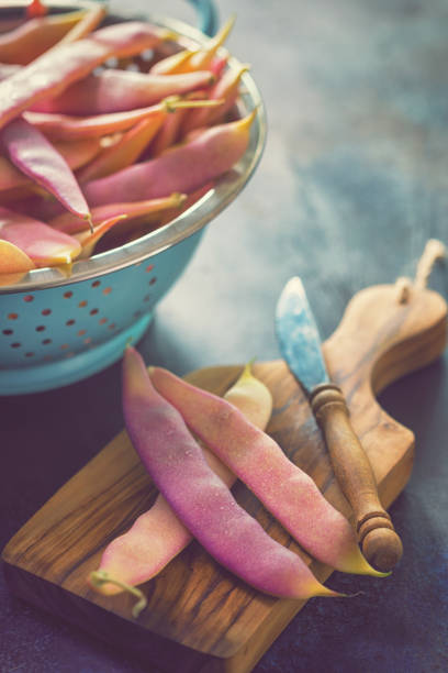 istock Fresh Organic Purple Beans 909629702