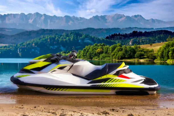 Jet ski floating on the Czorsztyn Lake, Poland