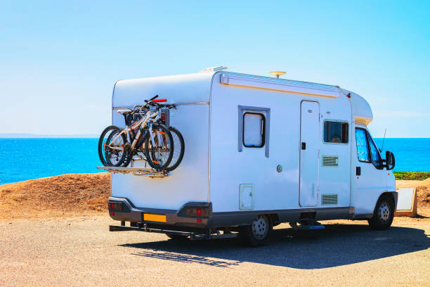 istock Camper with bicycles at Capo Pecora resort Mediterranean sea Sardinia 909644924