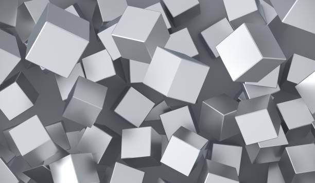 istock Abstract Pile Of Metal Cubes 909650788