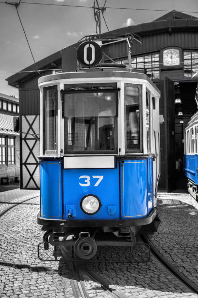 istock Old tram in Europe 909660714