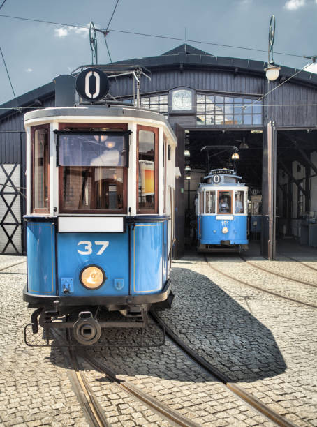 istock Old tram in Europe 909660750