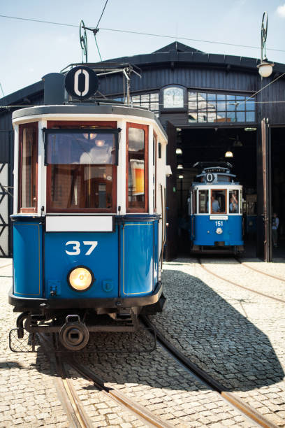 istock Old tram in Europe 909660832