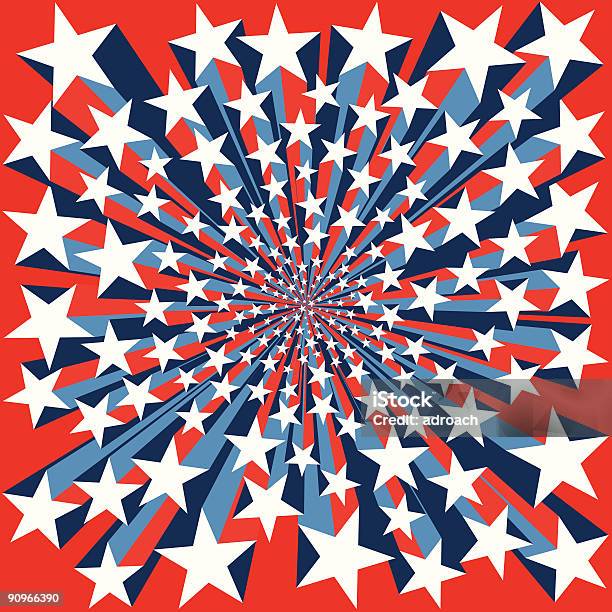 Bursting Stars Background Stock Illustration - Download Image Now - Abstract, Backgrounds, Blue