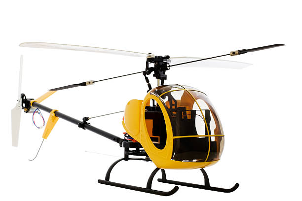 guided by radio model of helicopter stock photo