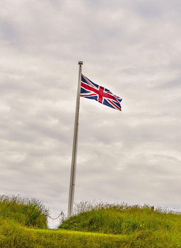 British flag waves in the wind