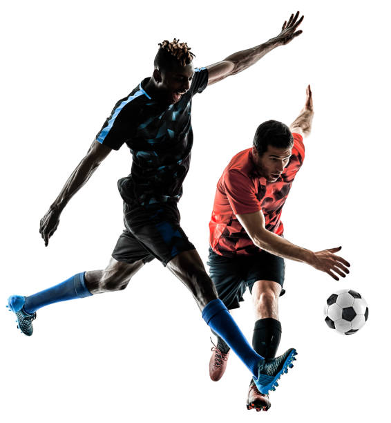 istock soccer players men isolated silhouette white background 909675776