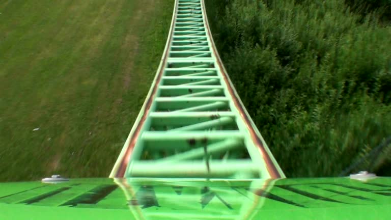 green and purple roller coaster