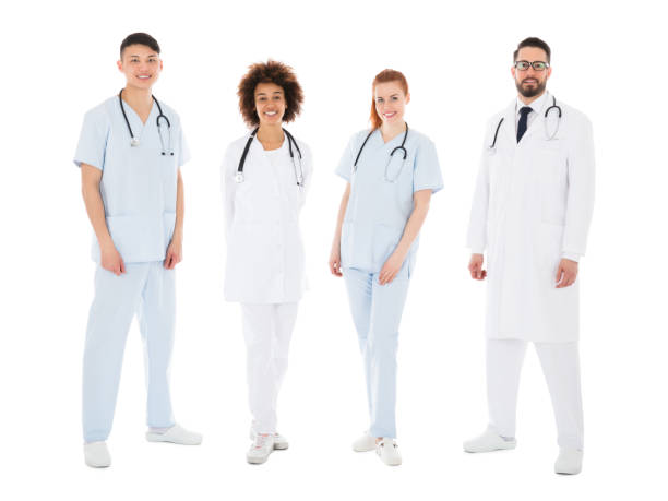 istock Portrait Of Happy Multiracial Medical Team 909683036