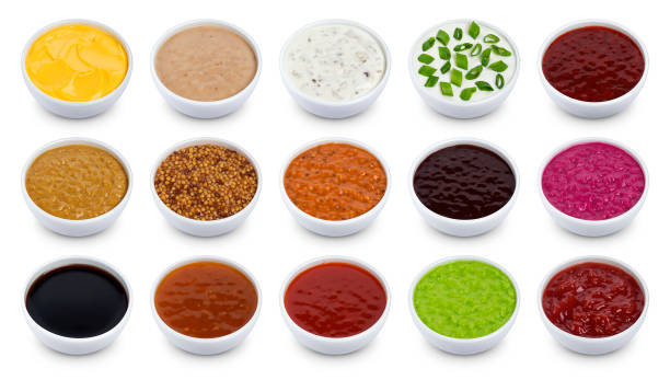 istock Set of different sauces isolated on white background 909687990