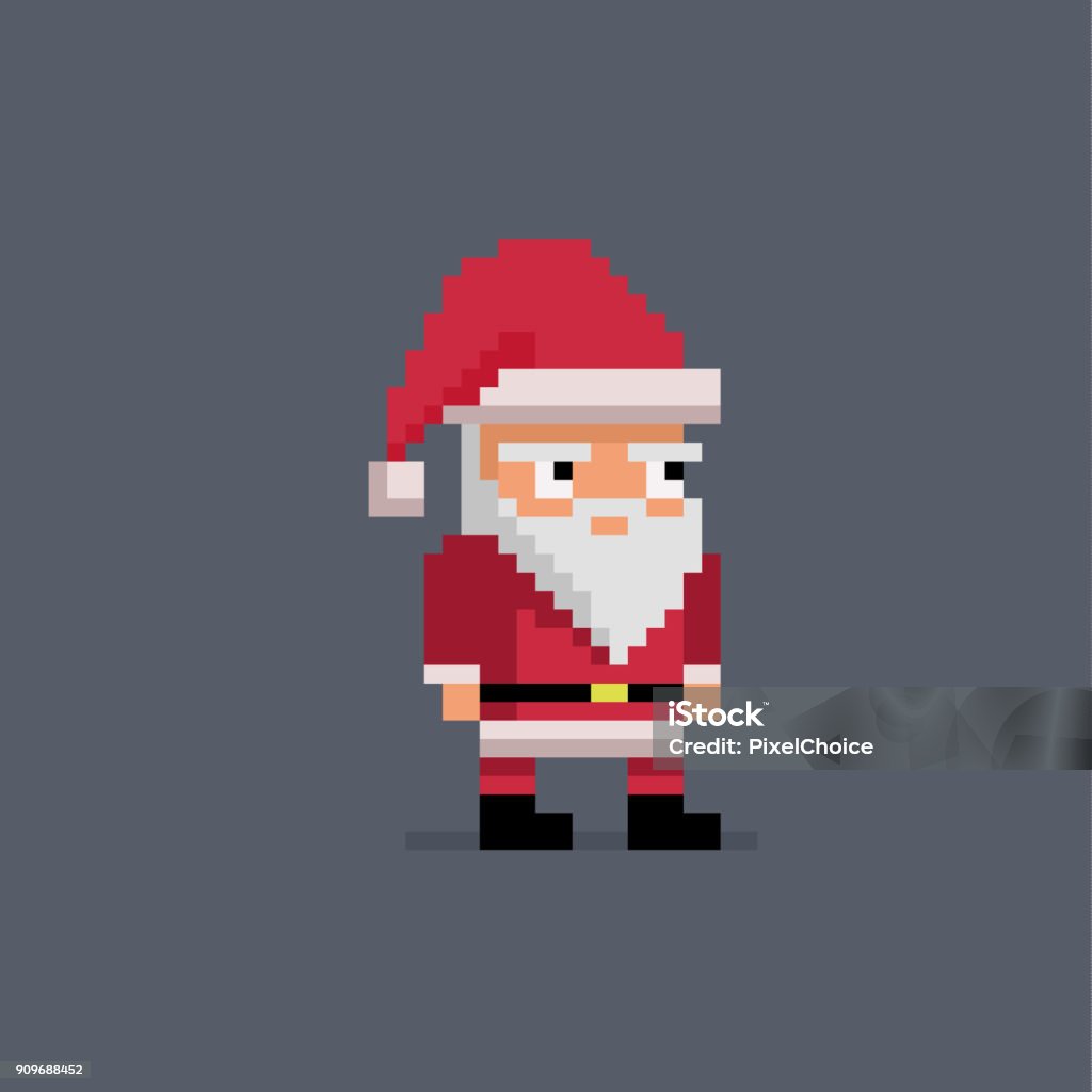 Pixel art cute santa claus. Pixel art cute santa claus. Vector illustration. Pixelated stock vector