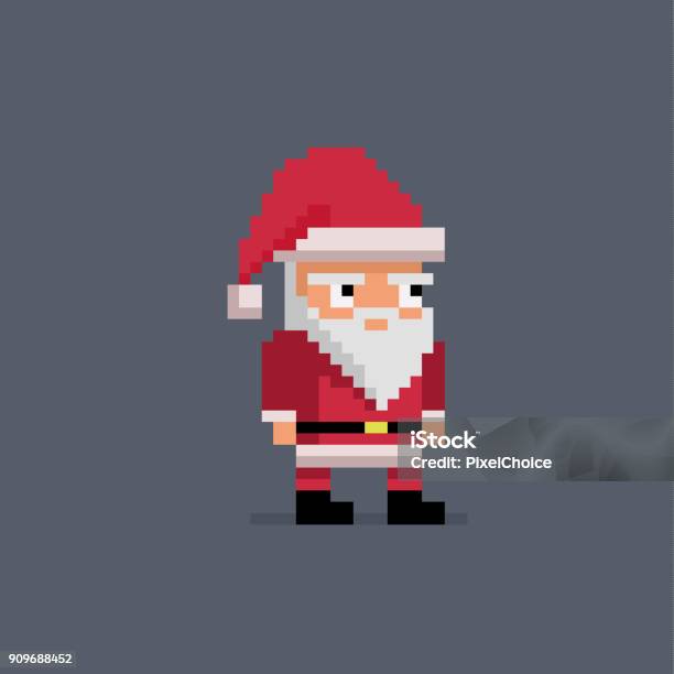 Pixel Art Cute Santa Claus Stock Illustration - Download Image Now - Pixelated, Santa Claus, Bit - Binary