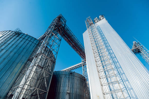 istock Modern silos for storing grain harvest. Agriculture. 909691650