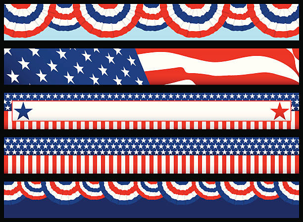 Election Web Banners  american flag bunting stock illustrations