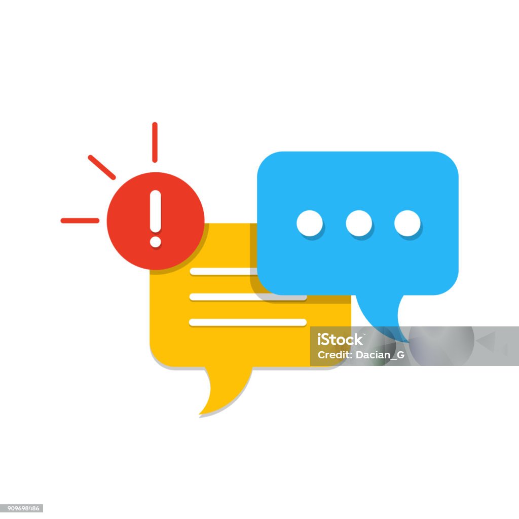 New Message, Dialog, Chat Speech Bubble Notification flat icon vector New Message, Dialog, Chat Speech Bubble Notification flat icon vector, eps 10 Discussion stock vector