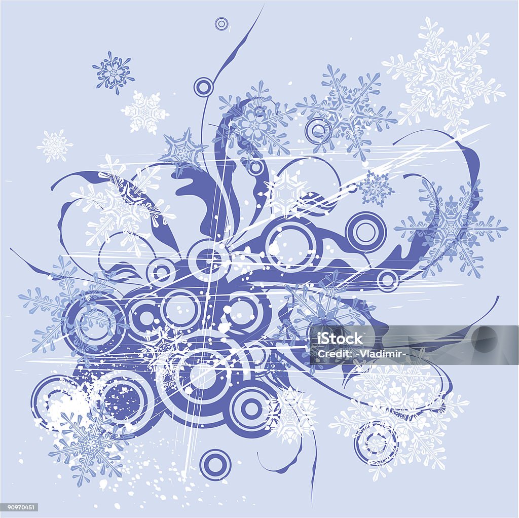 Patrón floral & snowflakes - arte vectorial de Abstracto libre de derechos