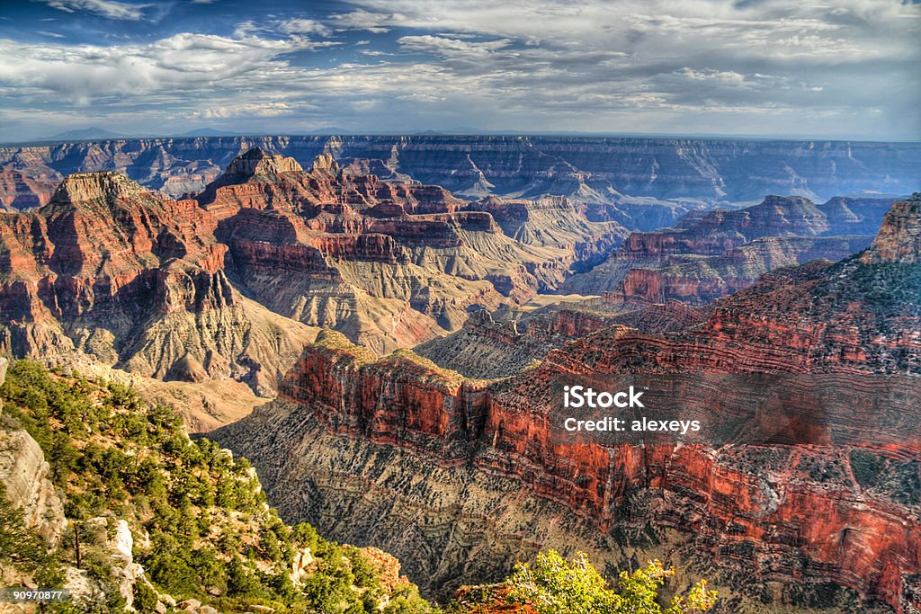 Grand Canyon North rim of The Grand Canyon. HDR image Arizona Stock Photo