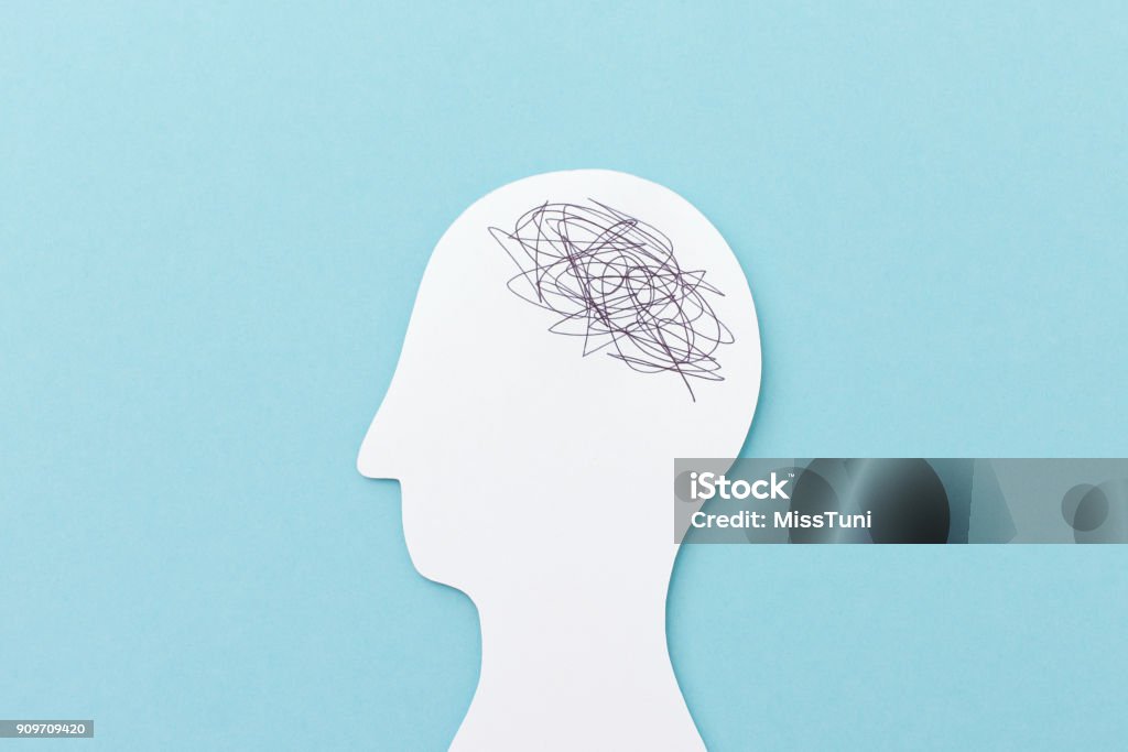 Chaos in the brain Concept image for confusion, depression or dementia Concepts Stock Photo