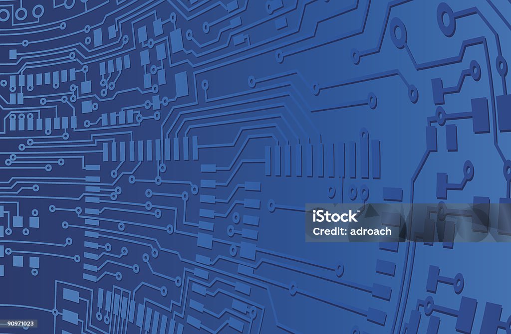 Fond bleu Circuit intégré - clipart vectoriel de Circuit intégré libre de droits