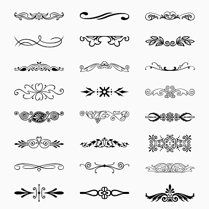 Mini Dividers Stock Illustration - Download Image Now - Calligraphy ...