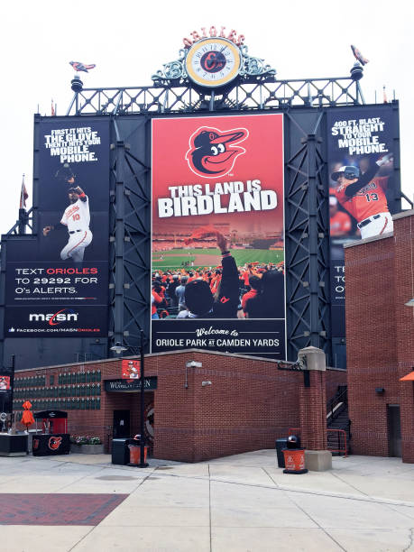 estadio de béisbol - oriole fotografías e imágenes de stock