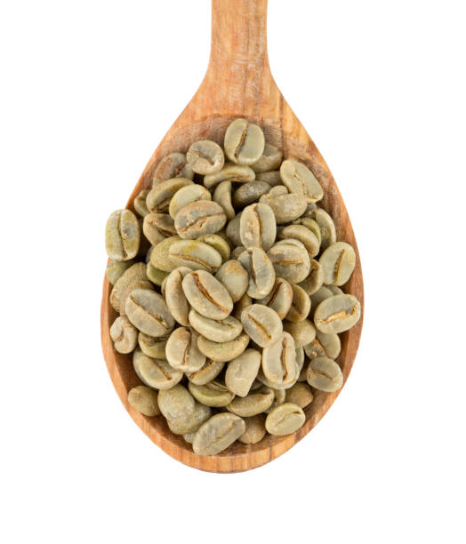 istock green coffee beans in a wooden spoon 909735098
