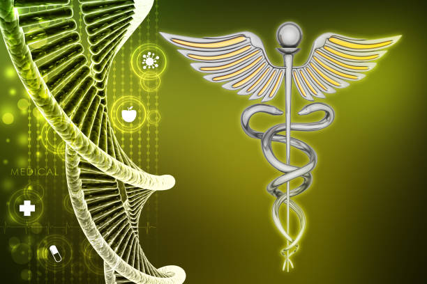 istock Dna and caduceus sign 909738566