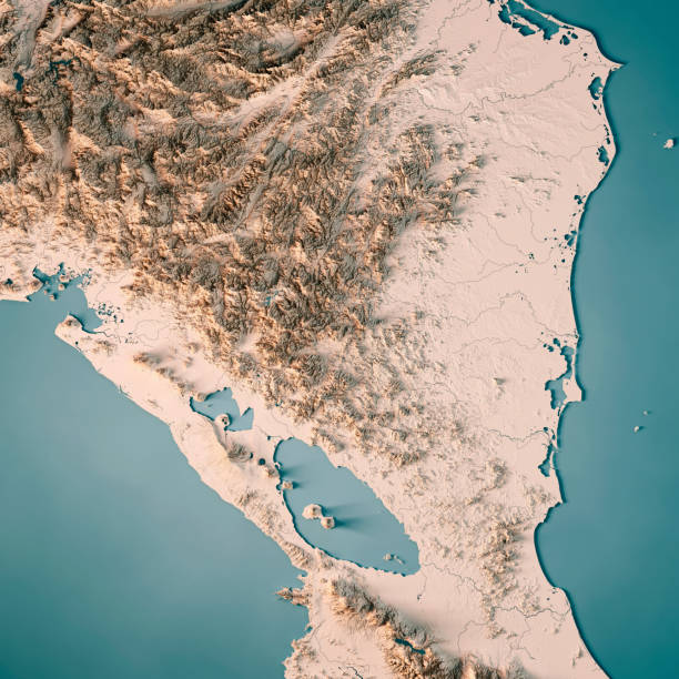 istock Nicaragua 3D Render Topographic Map Neutral 909751778