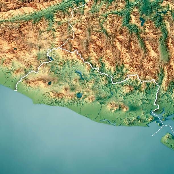 istock El Salvador 3D Render Topographic Map Border 909753150