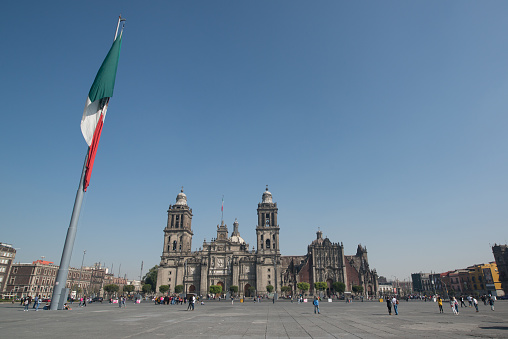 Mexico city, circa february 2017: Zocalo square in Mexico city