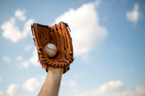 baseball-zeit - softball baseball glove sports equipment outdoors stock-fotos und bilder