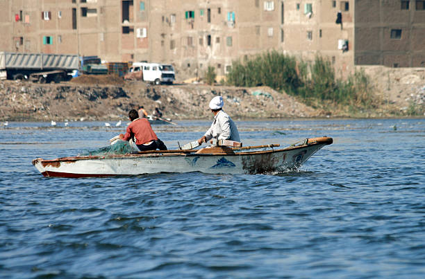 Luxor, Egypt - Jan 31, 2025: River Taxi boat on the river Nile in Luxor.