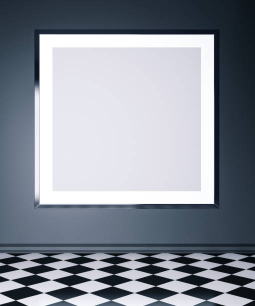 istock Canvas on the wall of the gallery 3d render 909761074