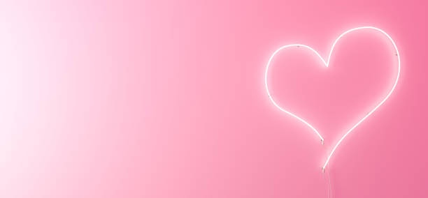 istock Neon and pink glow effect of love with space for text 909761314