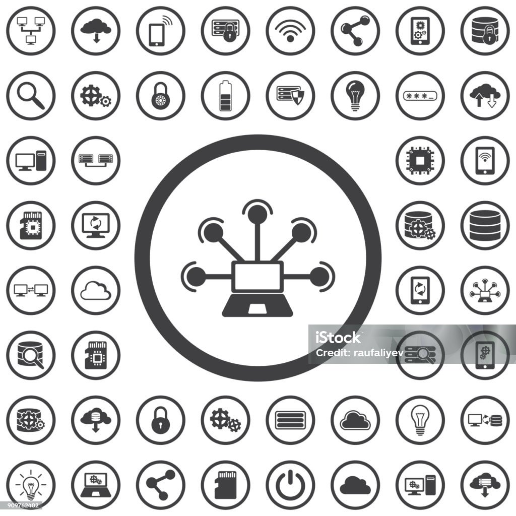 Laptop Icon Vector Laptop Icon Vector. Set con technology icons Icon Symbol stock vector
