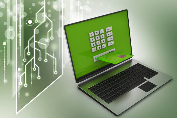 istock Laptop computer with a credit card, online payment concept 909762876