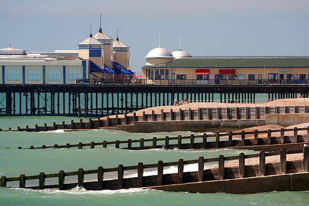 Hastings pier in East Sussex, England  eastbourne pier photos stock pictures, royalty-free photos & images