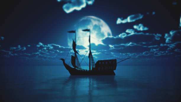 istock old ship in sea full moon 909765394