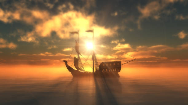 istock old ship in sea sunset 909765488