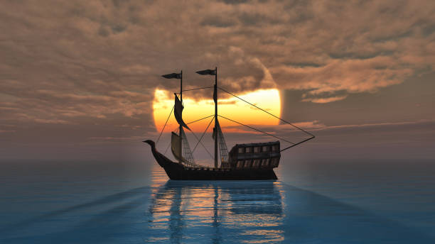 istock old ship in sea sunset 909765508