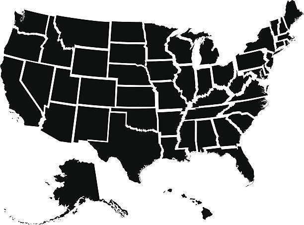 fünfzig einzelnen mitgliedstaaten - washington state state map outline stock-grafiken, -clipart, -cartoons und -symbole