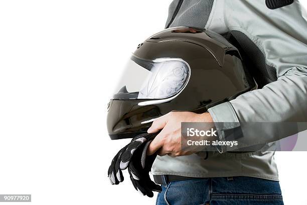 Motorcyclist Stock Photo - Download Image Now - Crash Helmet, Helmet, Holding