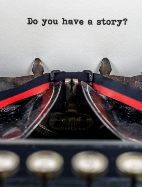 istock Close-up antique typewriter with have a story 909785850